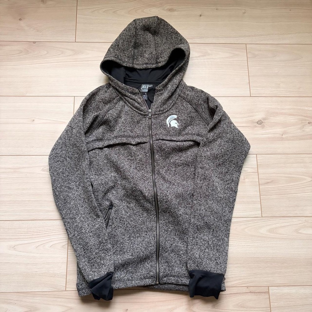 Box Seat Michigan State University MSU Spartans Zip Up Hoodie Sweater Mens Large